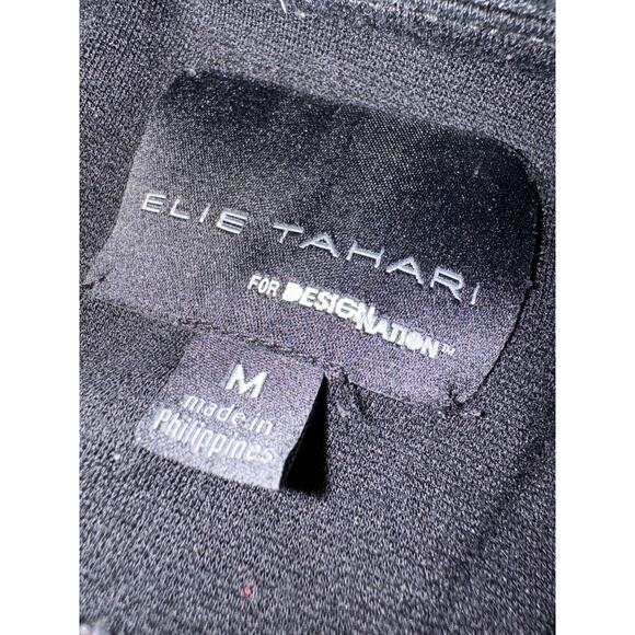 Ellie Tahari Velour Black Sweatshirt M Minimal Luxury Staple Classic Capsule - Picture 3 of 9